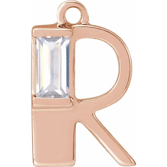 Lab-Grown Diamond Accented Initial Dangle