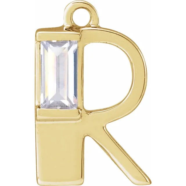 Lab-Grown Diamond Accented Initial Dangle
