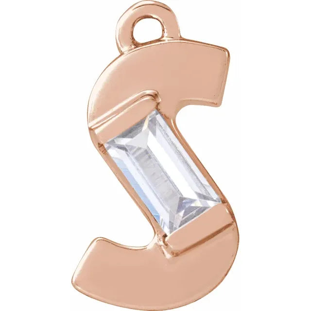 Lab-Grown Diamond Accented Initial Dangle