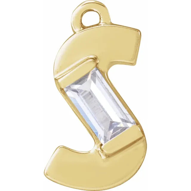 Lab-Grown Diamond Accented Initial Dangle