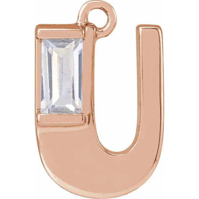 Lab-Grown Diamond Accented Initial Dangle