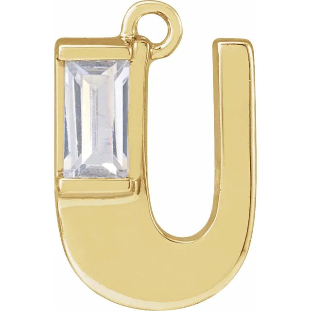 Lab-Grown Diamond Accented Initial Dangle