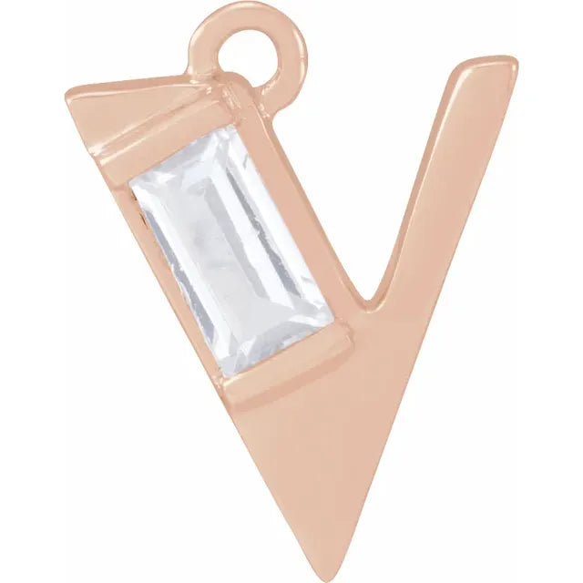 Lab-Grown Diamond Accented Initial Dangle