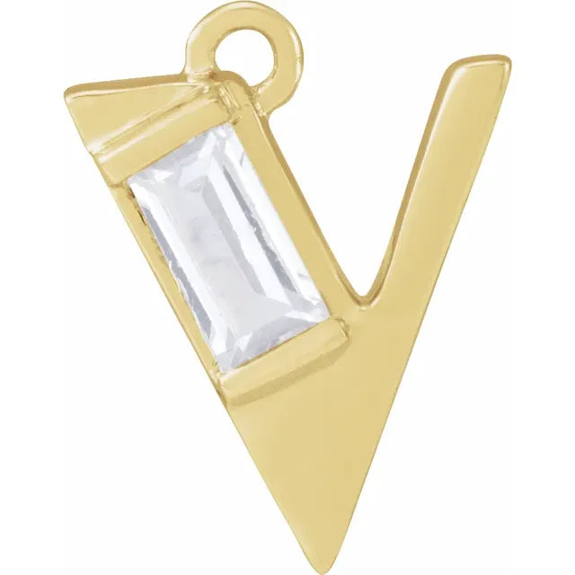 Lab-Grown Diamond Accented Initial Dangle