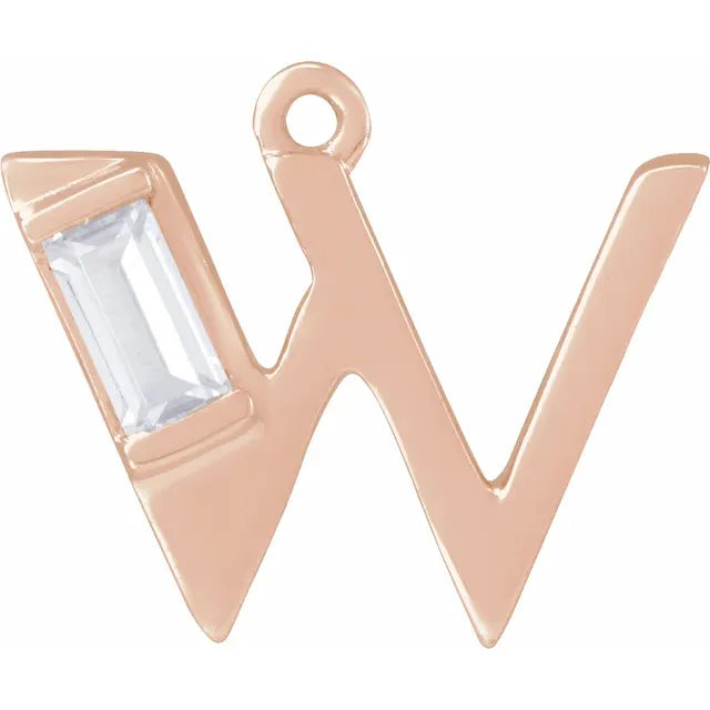 Lab-Grown Diamond Accented Initial Dangle