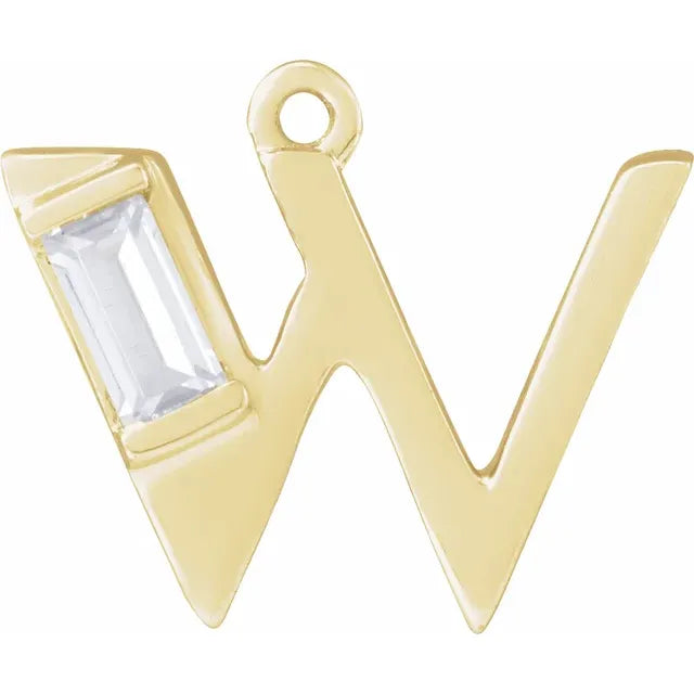 Lab-Grown Diamond Accented Initial Dangle