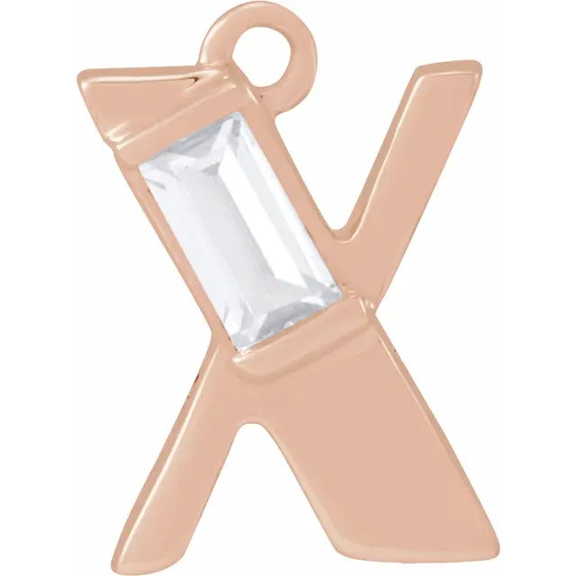 Lab-Grown Diamond Accented Initial Dangle
