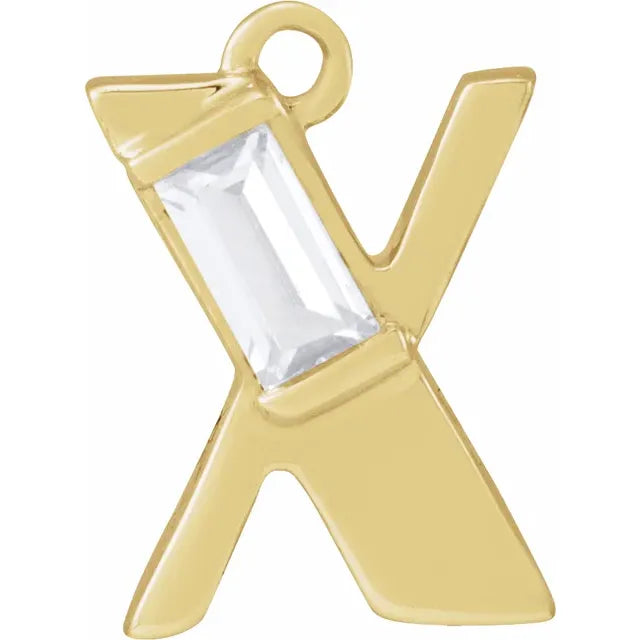 Lab-Grown Diamond Accented Initial Dangle
