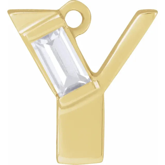 Lab-Grown Diamond Accented Initial Dangle