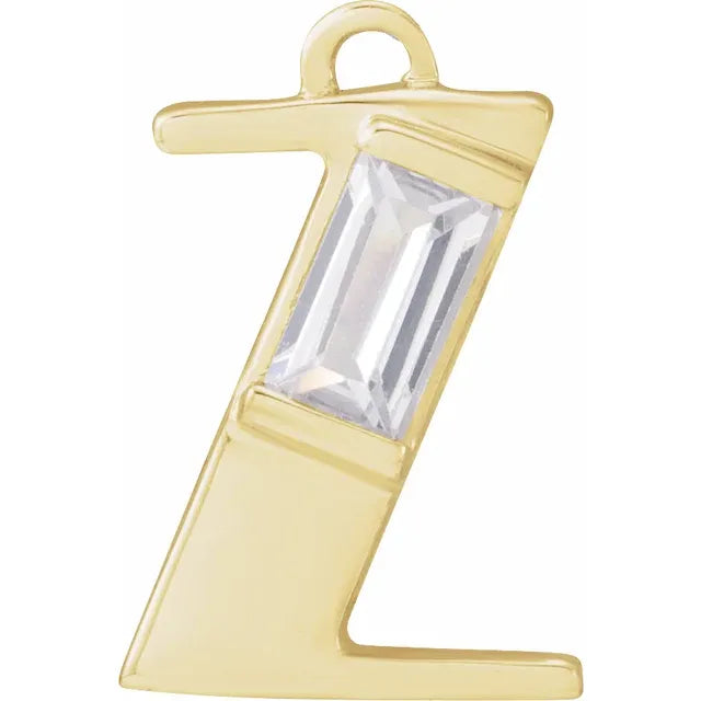 Lab-Grown Diamond Accented Initial Dangle