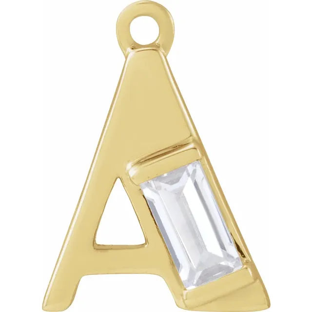 Lab-Grown Diamond Accented Initial Dangle