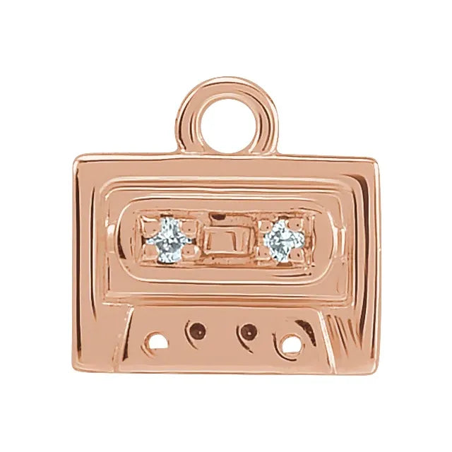 Natural Diamond Radio Cassette Dangle