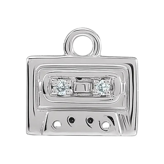 Natural Diamond Radio Cassette Dangle