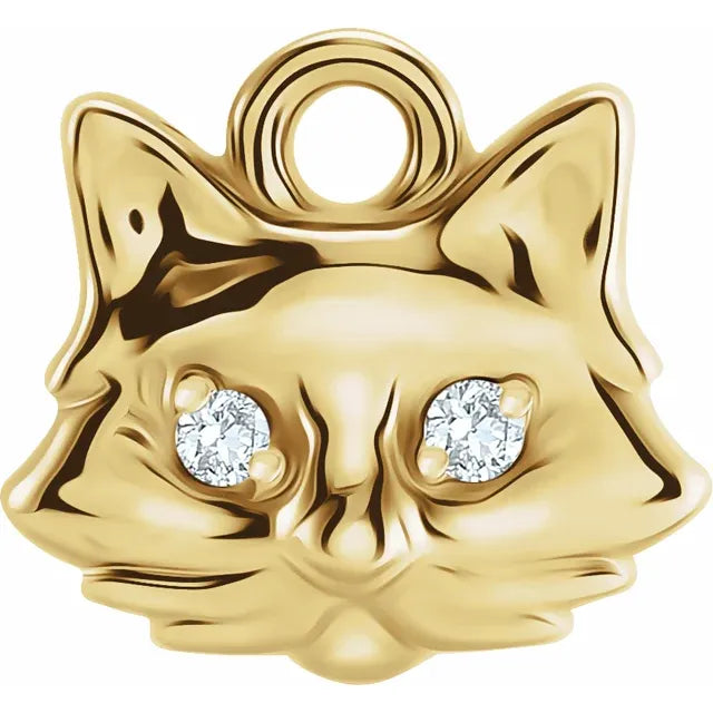 Natural Diamond Cat Dangle