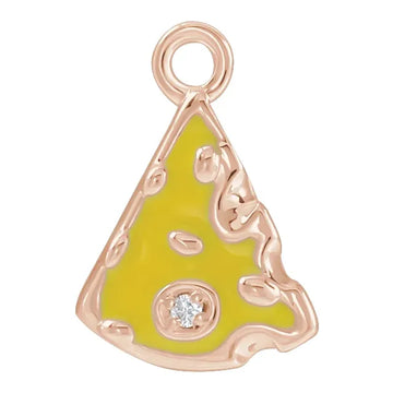 Natural Diamond Yellow Enamel Cheese Dangle