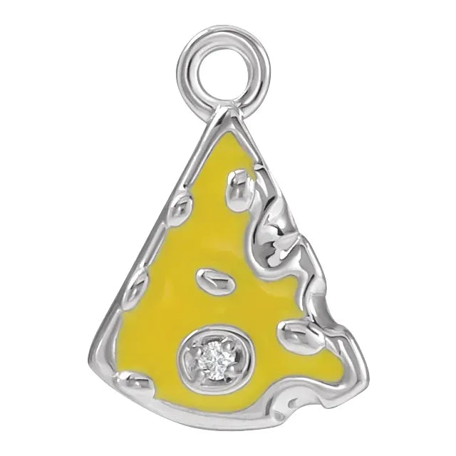 Natural Diamond Yellow Enamel Cheese Dangle