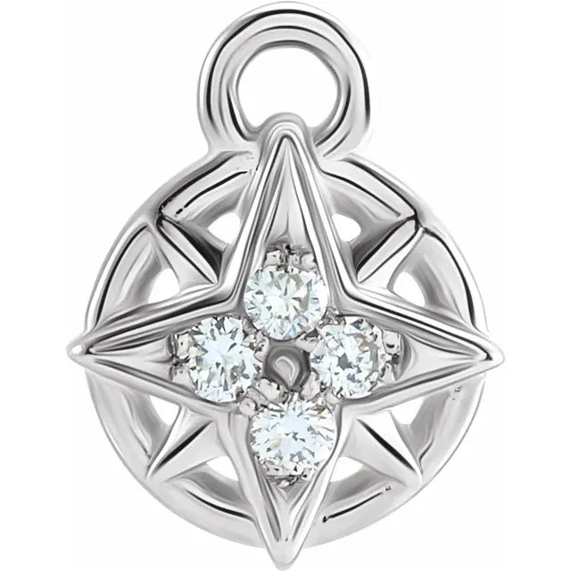 Natural Diamond Compass Dangle