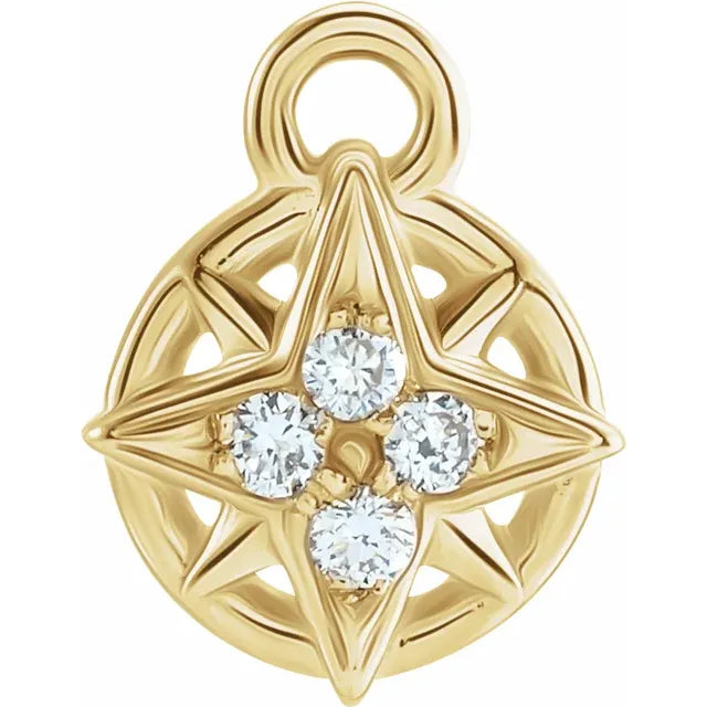 Natural Diamond Compass Dangle