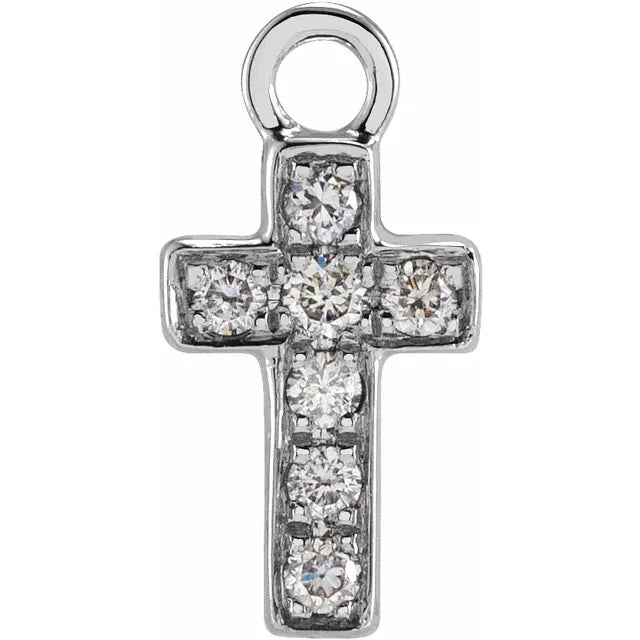 Natural Diamond Cross Dangle