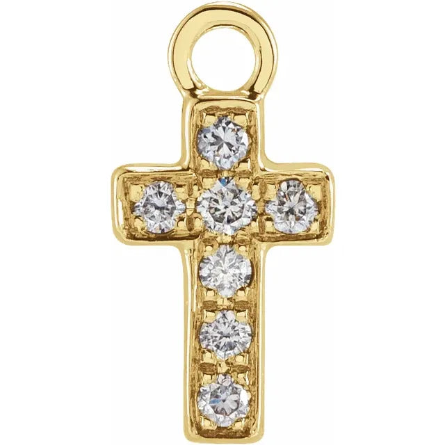 Natural Diamond Cross Dangle