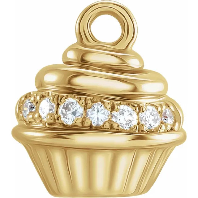 Natural Diamond Cupcake Dangle