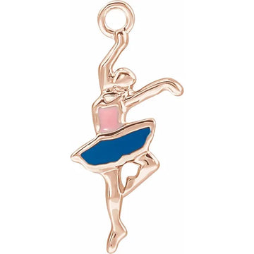 Pink & Blue Enamel Dancer Dangle