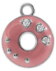 Natural Diamond Pink Enamel Donut Dangle
