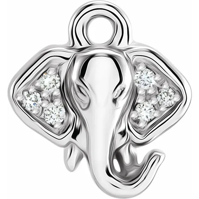 Natural Diamond Elephant Dangle