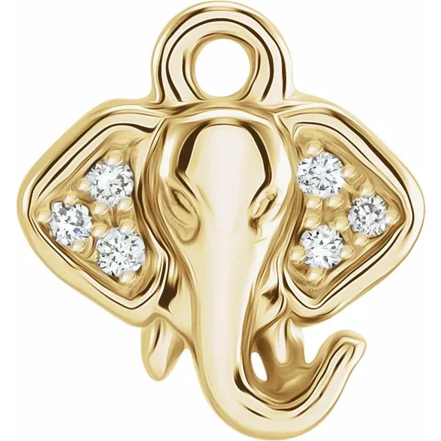 Natural Diamond Elephant Dangle