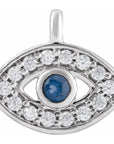 Natural Blue Sapphire & Natural Diamond Evil Eye Dangle
