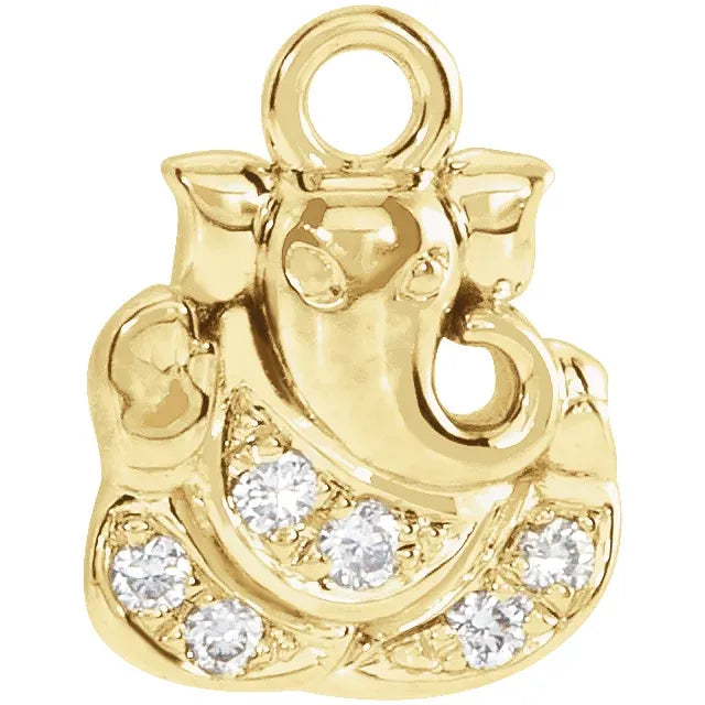 Natural Diamond Ganesha Dangle