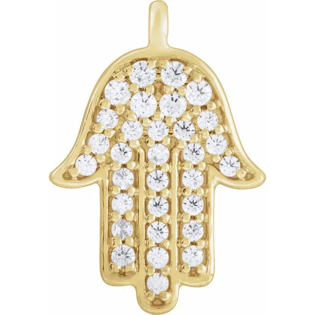 Natural Diamond Hamsa Dangle