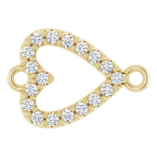 Natural Diamond Heart Link