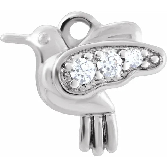 Natural Diamond Hummingbird Dangle