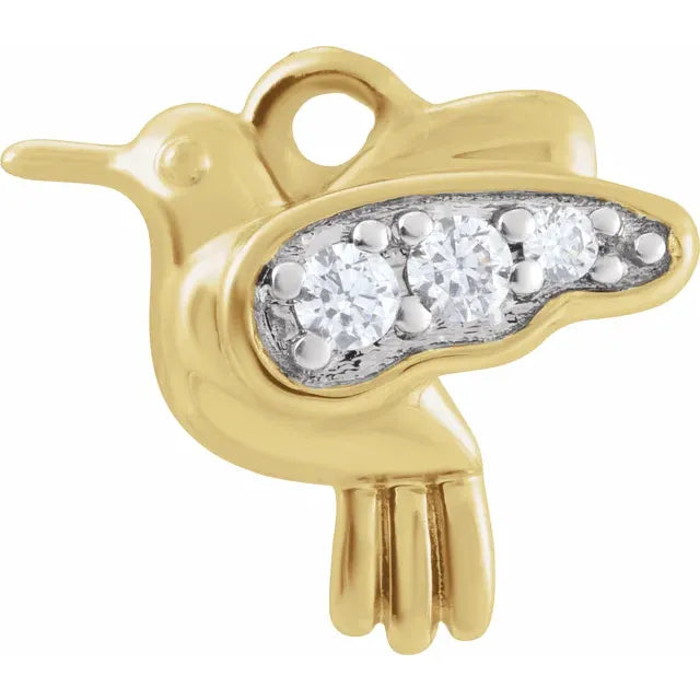 Natural Diamond Hummingbird Dangle