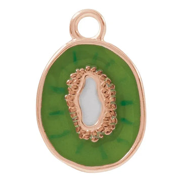 Green Enamel Kiwi Dangle