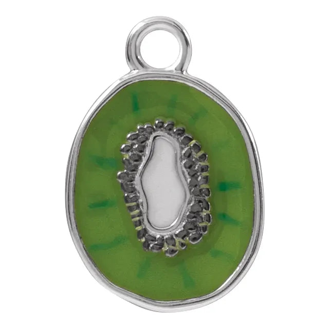 Green Enamel Kiwi Dangle