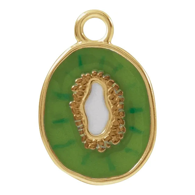 Green Enamel Kiwi Dangle