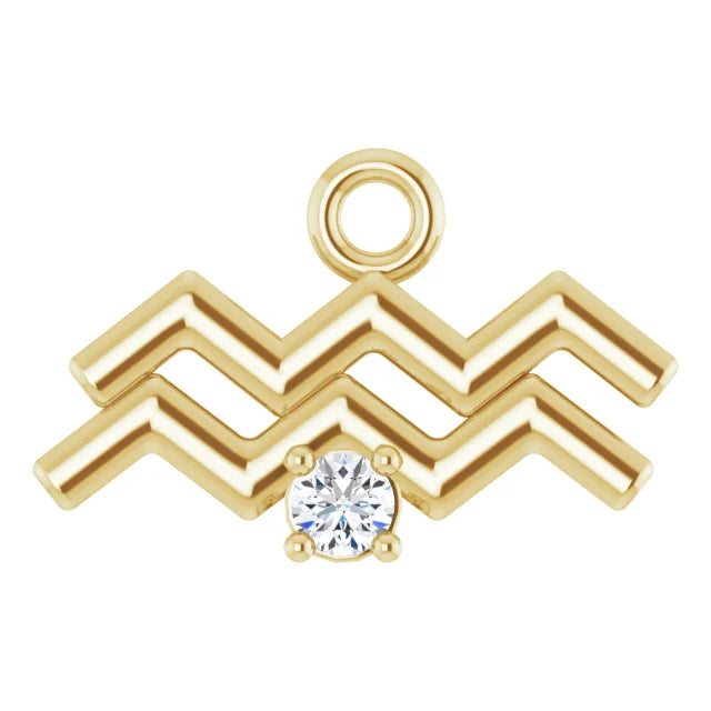 Natural Diamond Zodiac Dangle