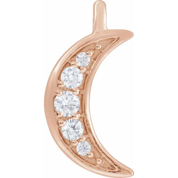 Natural Diamond Crescent Moon Dangle