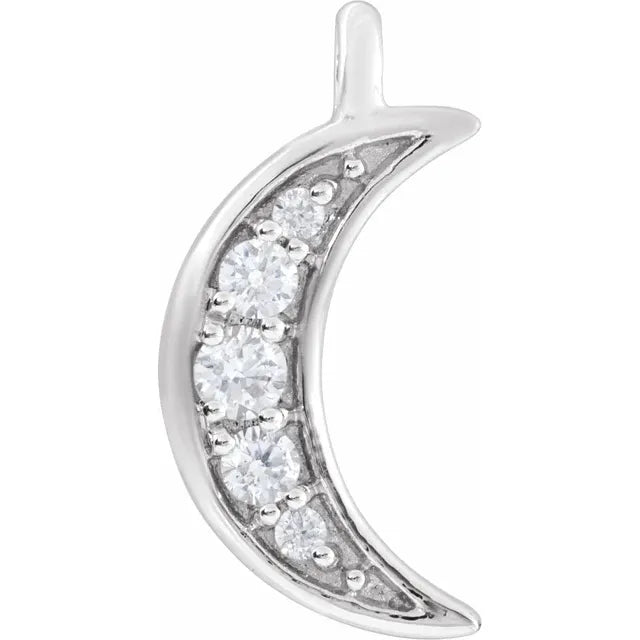 Natural Diamond Crescent Moon Dangle