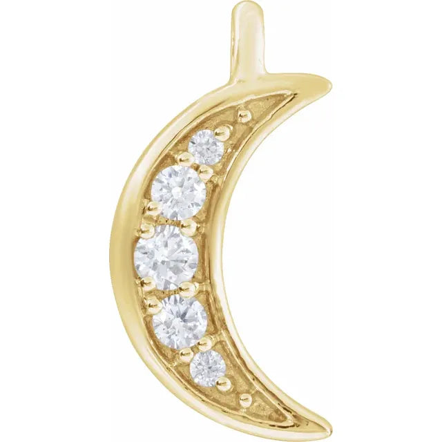 Natural Diamond Crescent Moon Dangle