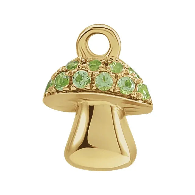 Natural Peridot Mushroom Dangle