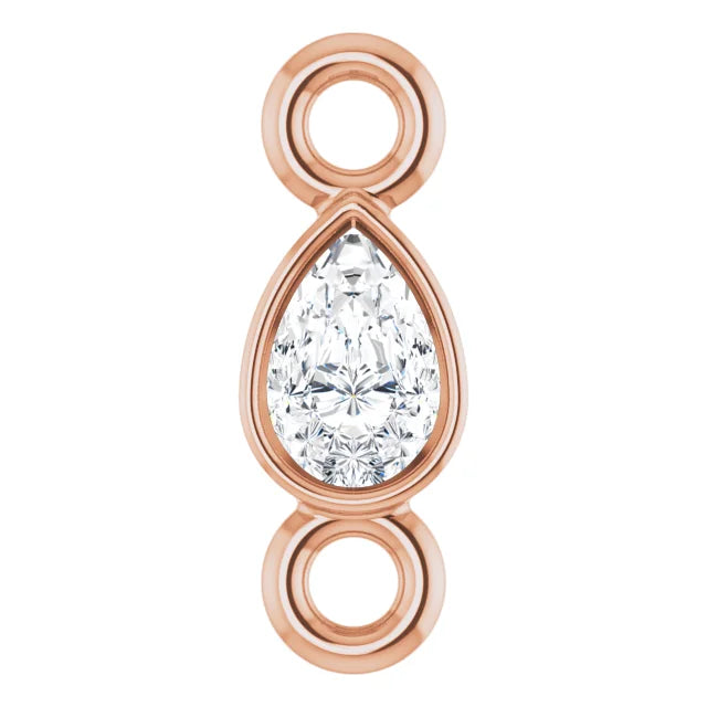 Natural Diamond Pear Bezel-Set Link