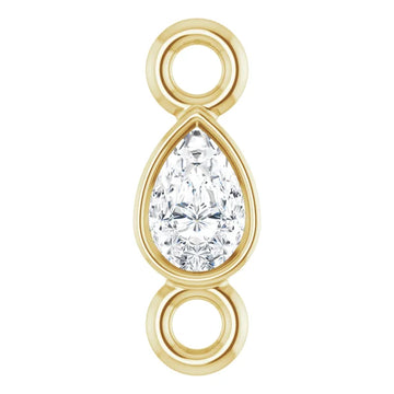 Natural Diamond Pear Bezel-Set Link