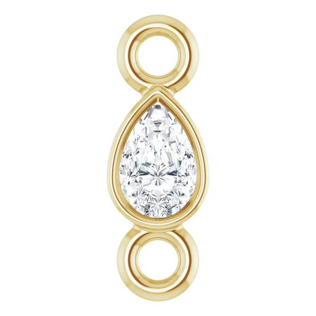 Natural Diamond Pear Bezel-Set Link