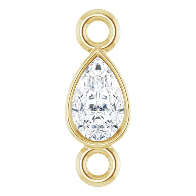 Natural Diamond Pear Bezel-Set Link