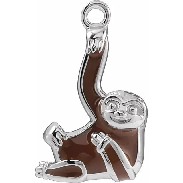 Brown Enamel Sloth Dangle