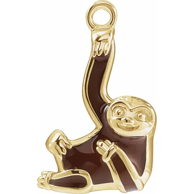 Brown Enamel Sloth Dangle