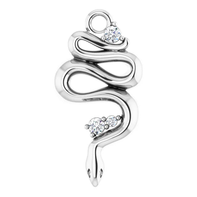 Natural Diamond Serpent Dangle